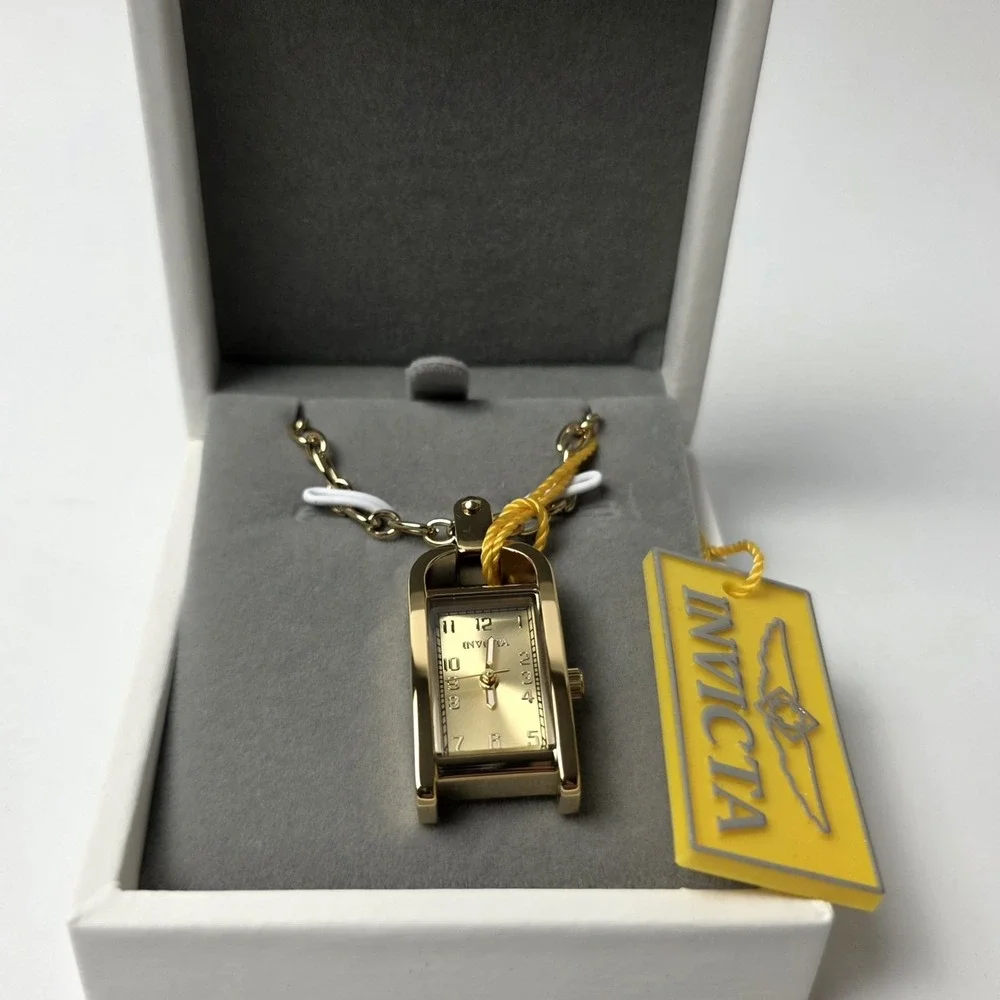 NEW Invicta Mini Angel Women's Necklace Watch 17.5‎ mm, Gold (49935) Approx 24